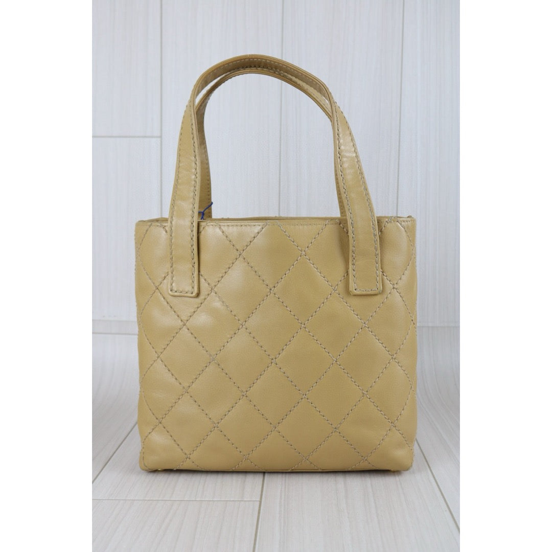 Good ( Rank AB)｜ CHANEL Calf Leather Beige Hand Bag Made In 2002～2003Year｜B24111207