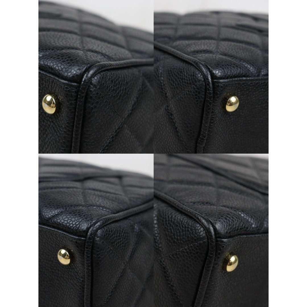 Good ( Rank AB)｜ CHANEL Caviar Skin Leather Calf Leather Bowling Hand Bag Black Made In 2005～2006 Year｜A25091201