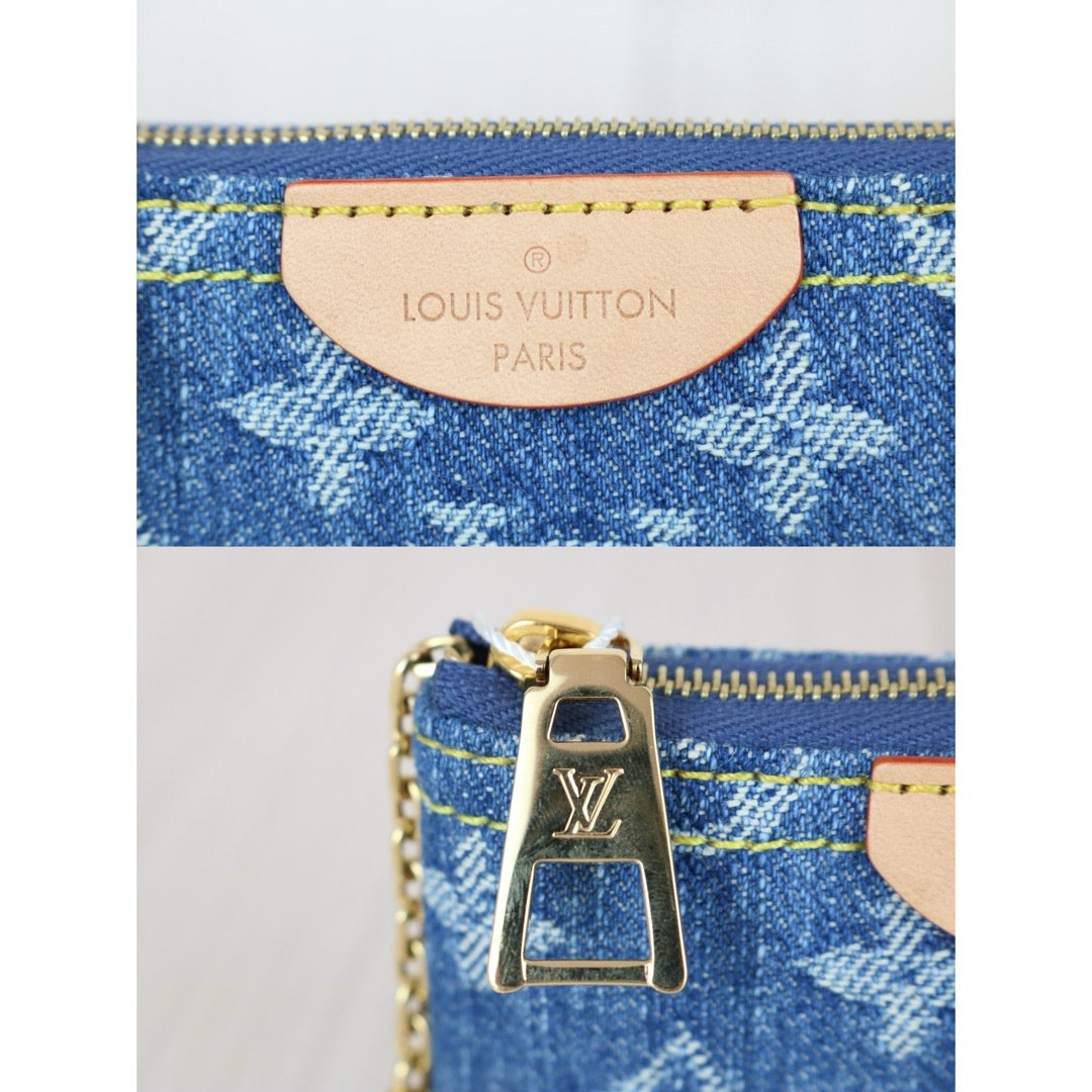 Very Good ( Rank A)｜LV Monogram Denim Pochette Cre｜X25082805