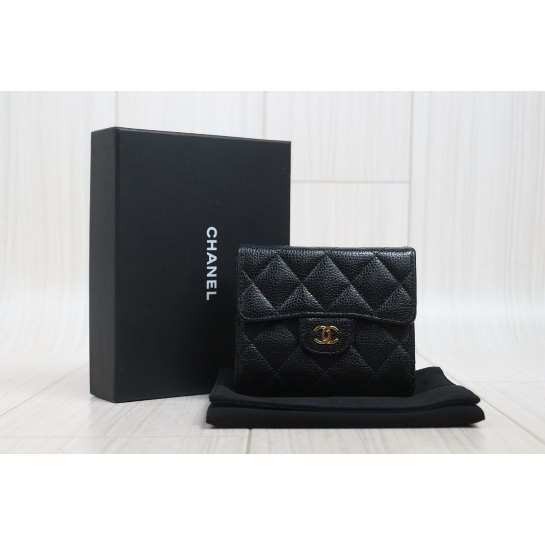 Include Entrupy Certificate of Authenticity｜Good ( Rank AB)｜Chanel Caviar Skin Black Wallet IC Chips Model ｜26070703