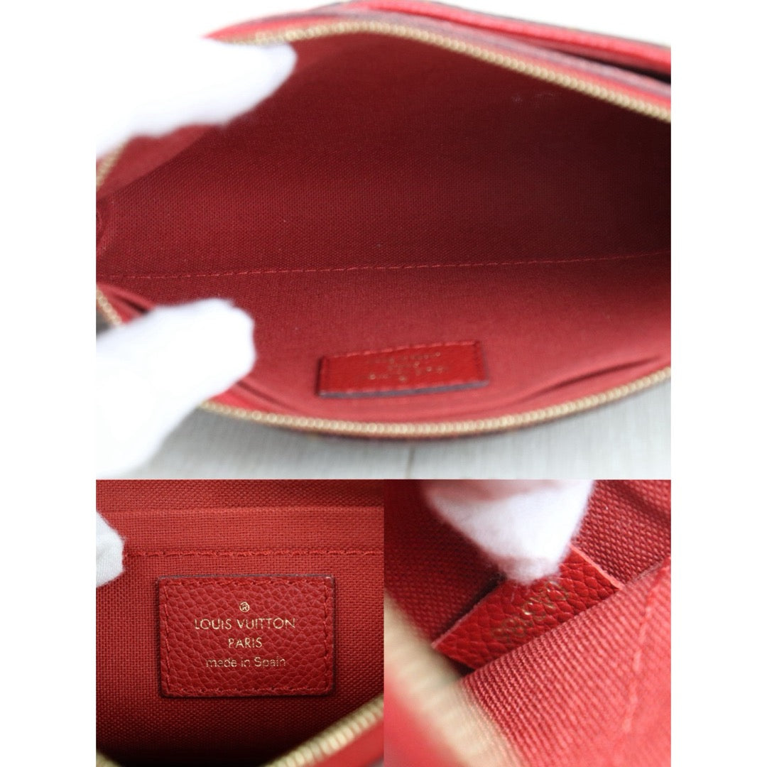 Include Entrupy Certificate of Authenticity｜Very Good ( Rank A)｜ Louis Vuitton Monogram  Mini Pallas Cluth With Shoulder Bag Red｜S26060130
