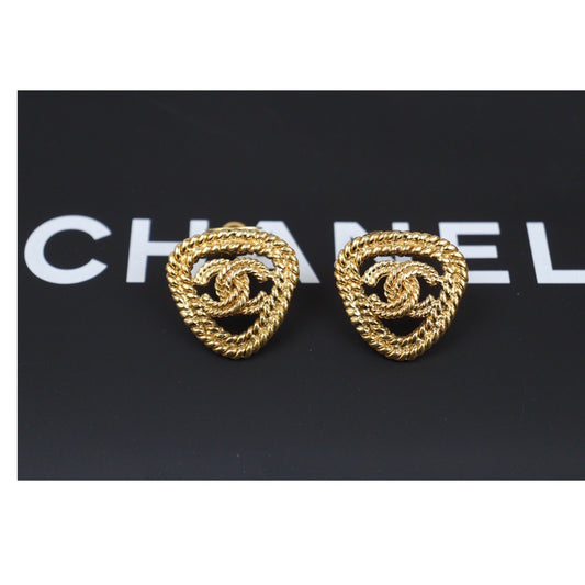 Very Good ( Rank A) ｜CHANEL Coco Mark Gold 24 Plated Earrings ｜Q24040423