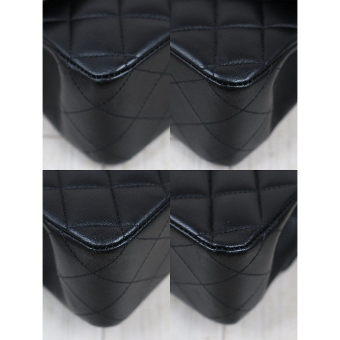 Excellent（Rank SA）｜ Full Set  CHANEL  Lamb Skin Matrasse Double Flap 25 Shoulder Bag Black Made In 2017Year｜S25071018