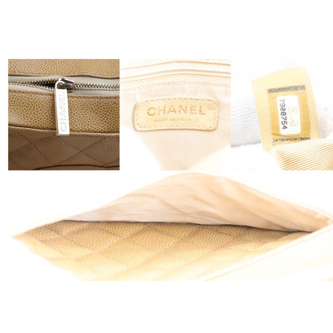 Good ( Rank AB) ｜ CHANEL Half Moon Shoulder Bag Beige Made In 2002-2003 Year  ｜24030113