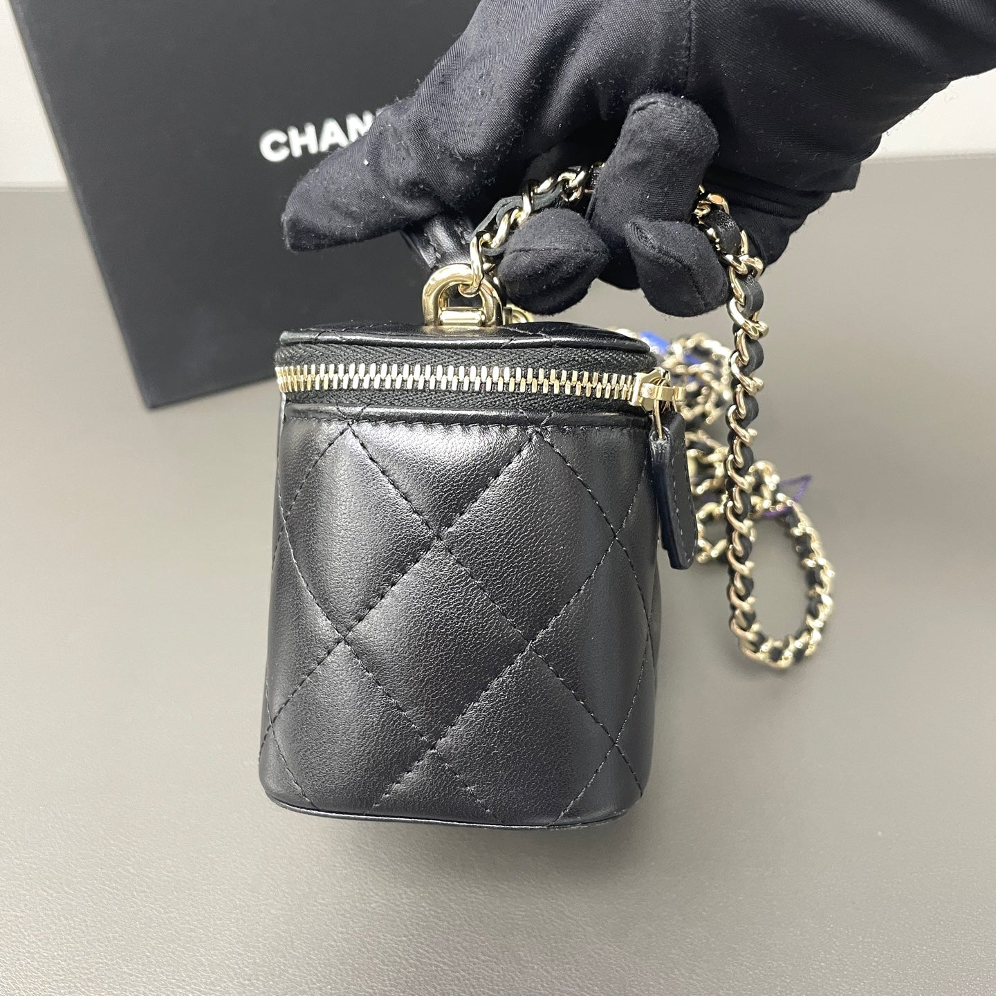 First installment 1/3｜ Include Entrupy Certificate of Authenticity｜Good ( Rank AB)｜CHANEL Lamb Skin Mini Black Chain