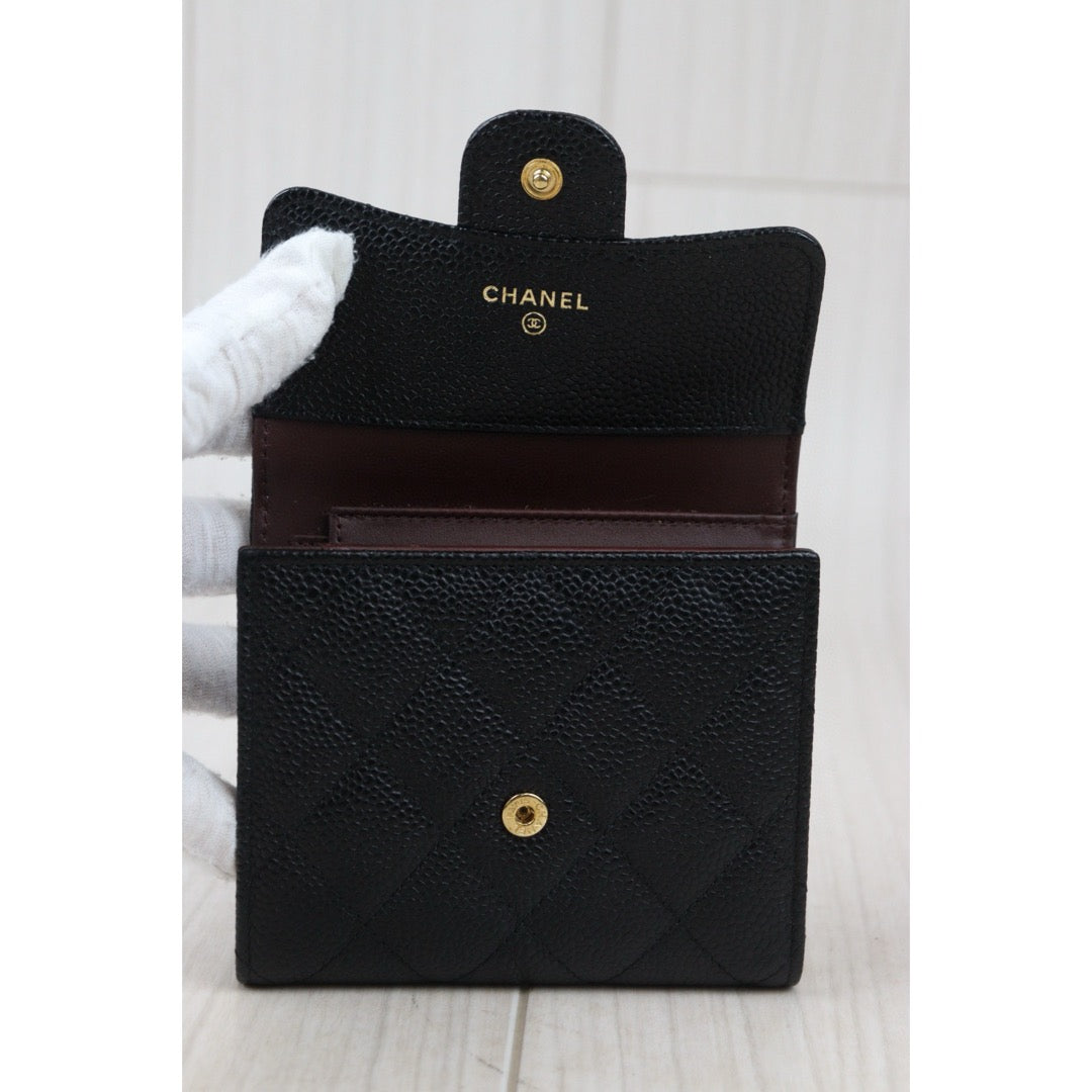 Rank A｜Chanel Caviar Skin Black Wallet｜S24071419