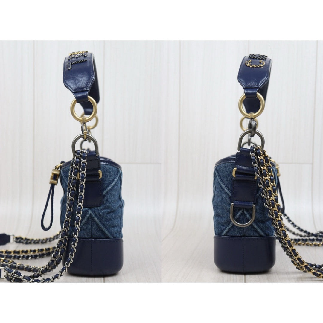 Good ( Rank AB)｜  CHANEL PM Gabrielle  Denim Handbag Shoulder Bag Blue Made In 2020Year｜Y25112507