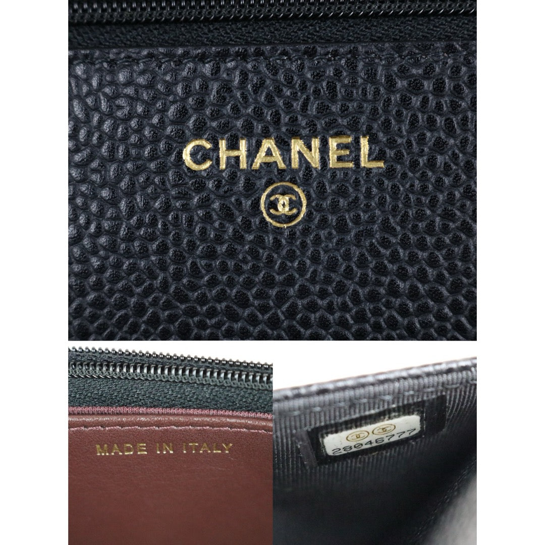 Very Good ( Rank A) ｜Full Set CHANEL Matrasse Chain Caviar Skin WOC19 Shoulder Bag Black Made In 2019～2020Year ｜S25090405