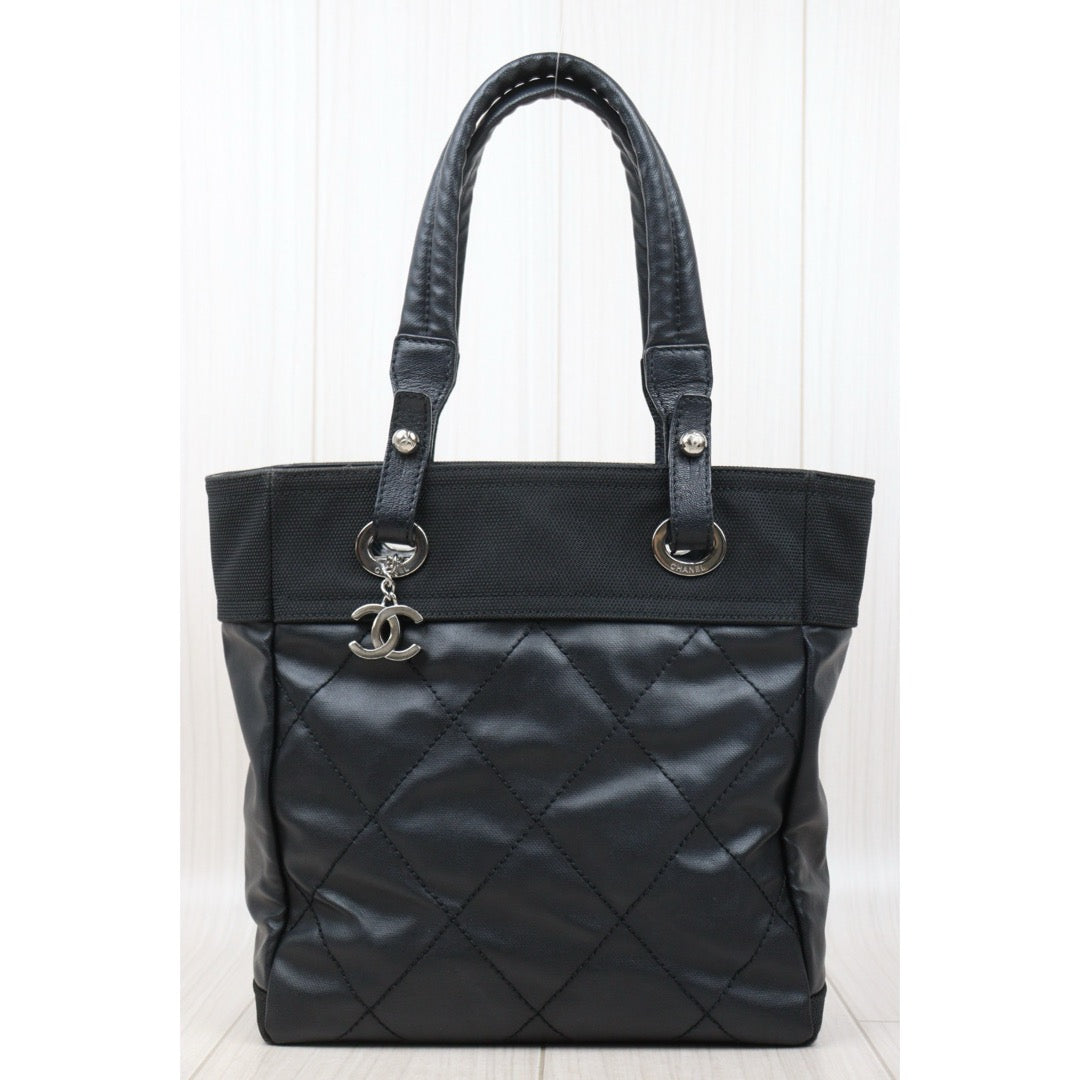 Good ( Rank AB)｜ CHANEL Canvas Tote Bag Black  Made In 2009-2010 Year｜P25062705