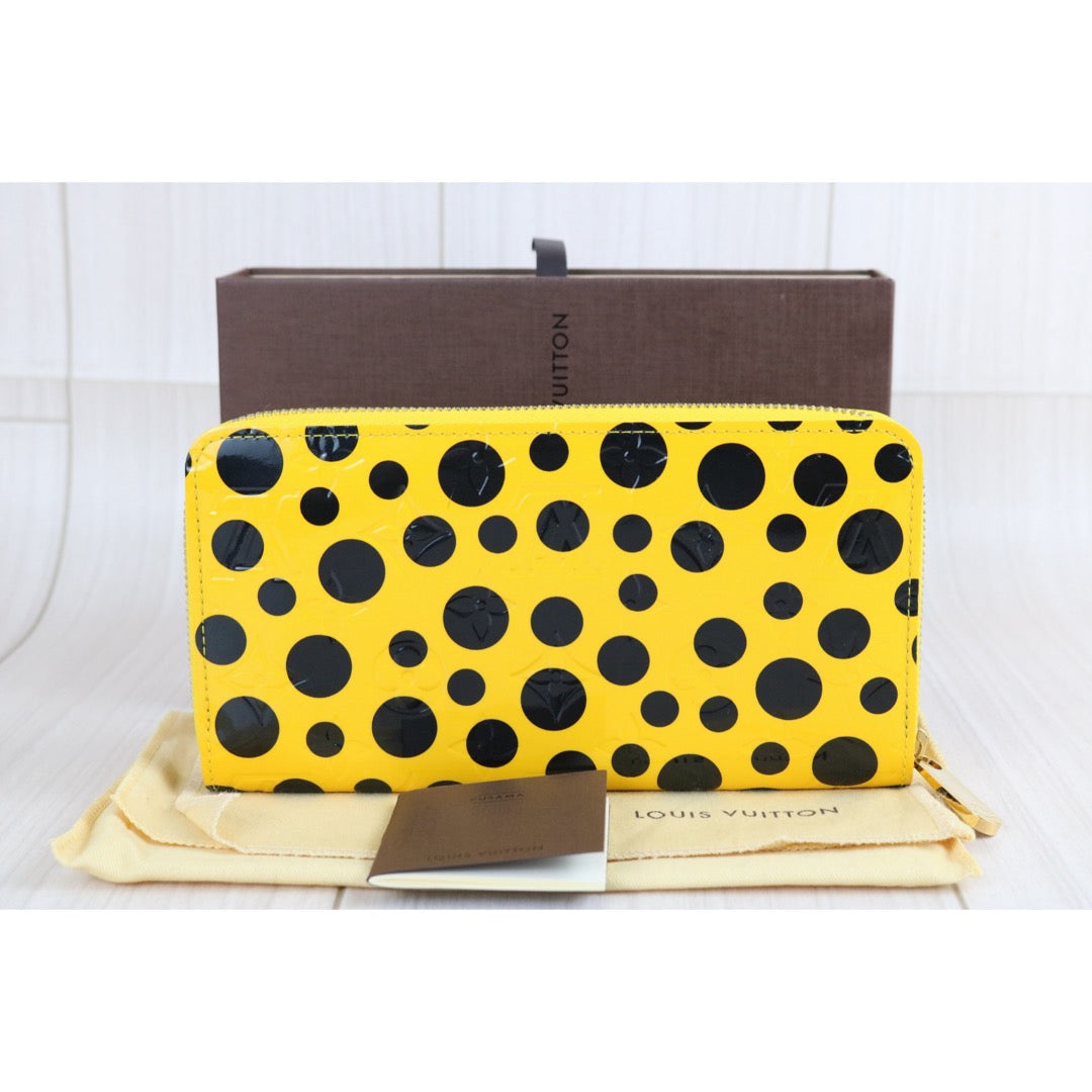 Include Entrupy Certificate of Authenticity｜Excellent（Rank SA）｜Louis Vuitton  x Yayoi Kusama Monogram Vernis   Dots lnfinity Zippy Long Style Wallet｜X26090801