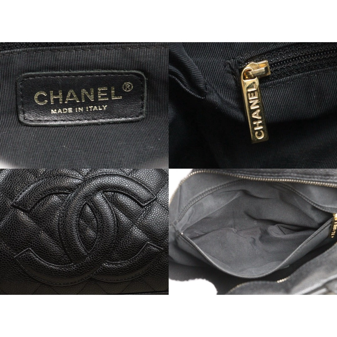 Good ( Rank AB)｜ CHANEL Caviar Skin Calf Leather Bowling Hand Bag Black Made In 2000～2002Year｜25082203