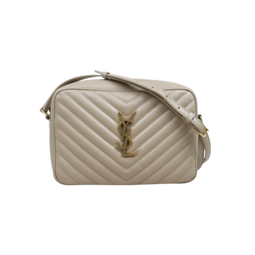 Very Good ( Rank A)｜  Saint Laurent YSL Skin Calf Leather Camera Shoulder Bag Beige｜P25101303