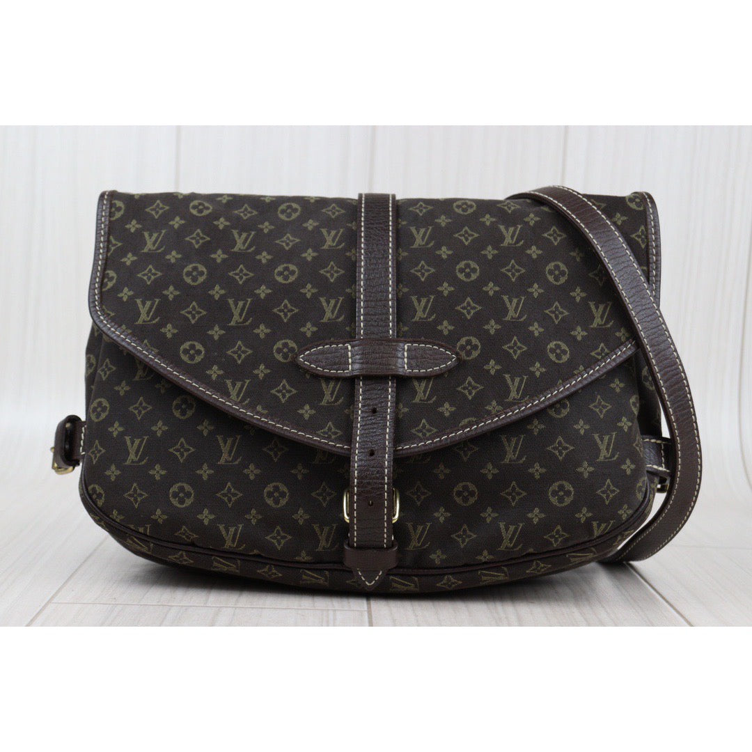 Rank A ｜LV Monogram Mini Run Saumur 30 Shoulder Bag Canvas Leather Brown｜24020115