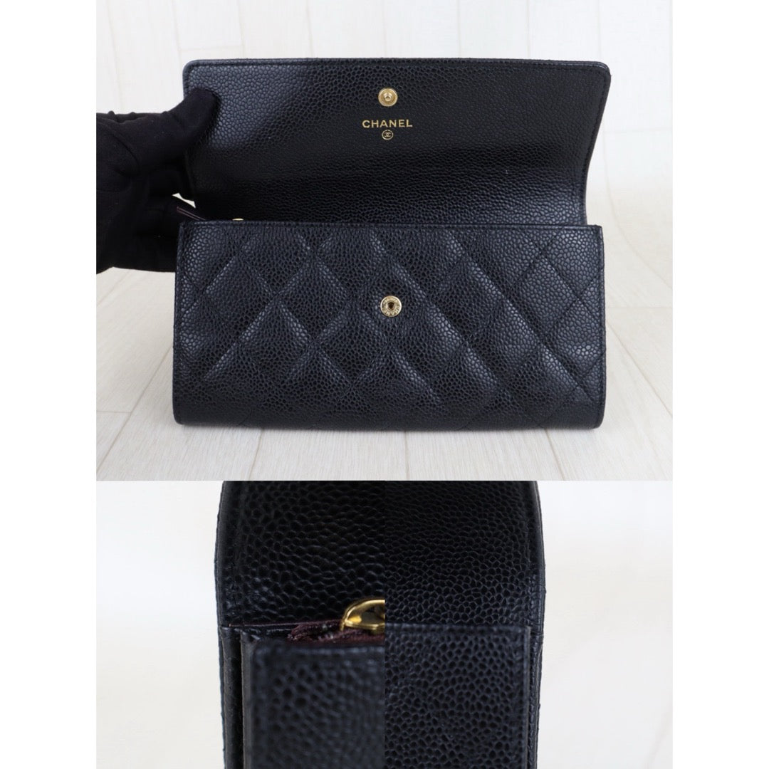 Very Good ( Rank A)｜CHANEL Caviar Skin Black Long Wallet Made In 2013- 2014Year｜S25092001