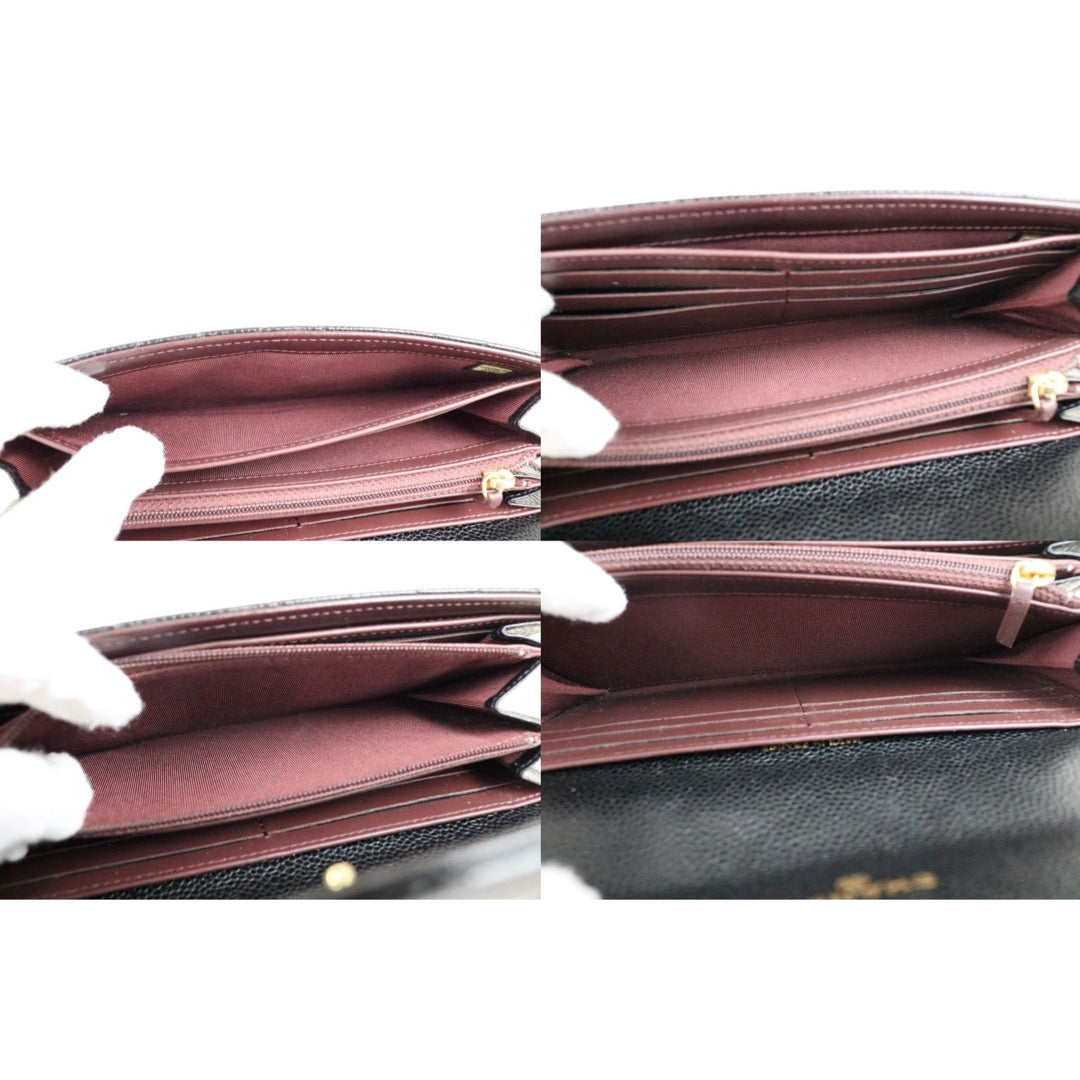 Include Entrupy Certificate of Authenticity｜Very Good ( Rank A)｜CHANEL Caviar Skin Black Long Wallet Made In 2015-2016Year｜S26050801