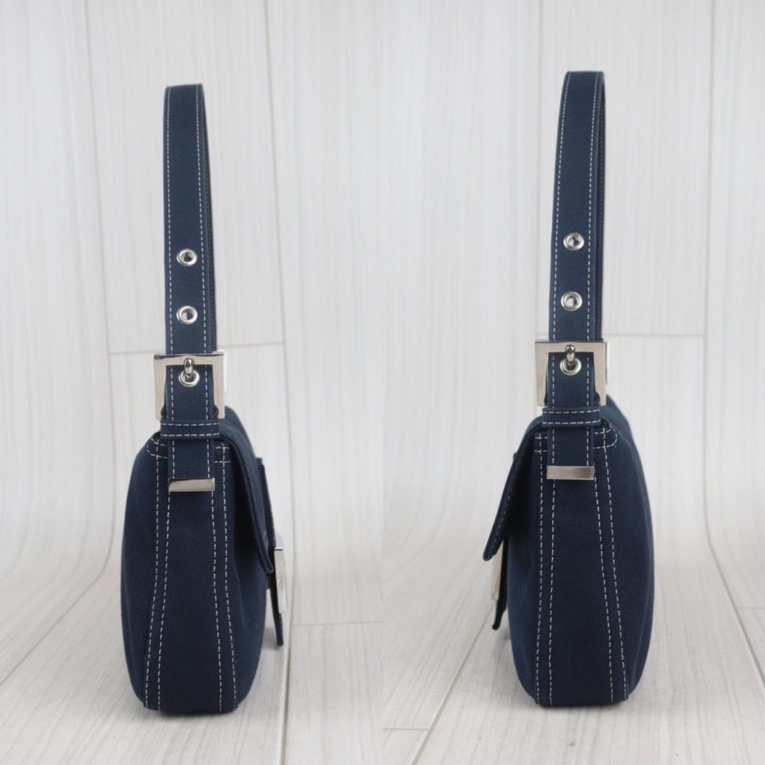 Rank A ｜  FENDI Denim Baguette Shoulder Bag  ｜23090906
