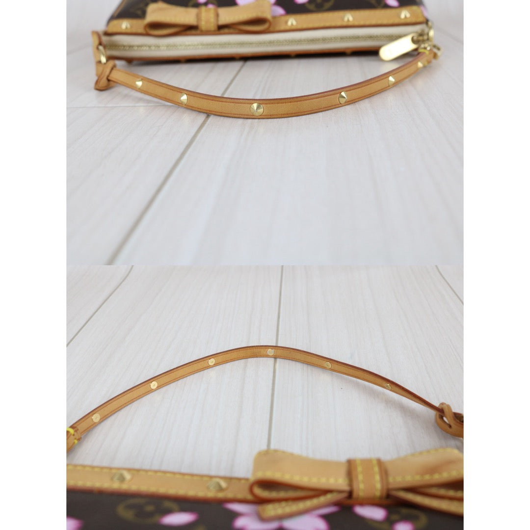 Include Entrupy Certificate of Authenticity｜Very Good ( Rank A) ｜  Louis Vuitton Takashi Murakam Sakura Monogram  Pochette Accessoires Limited edition｜S26031505