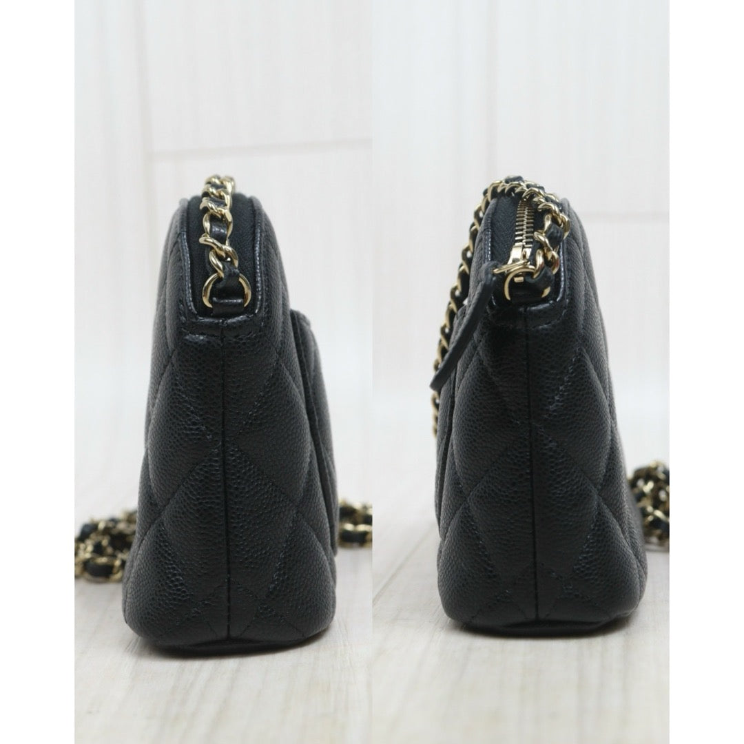 Include Entrupy Certificate of Authenticity｜Very Good（Rank A）｜CHANEL Caviar Skin Vanity Case Chain Bag  IC Chips Model｜S26080621