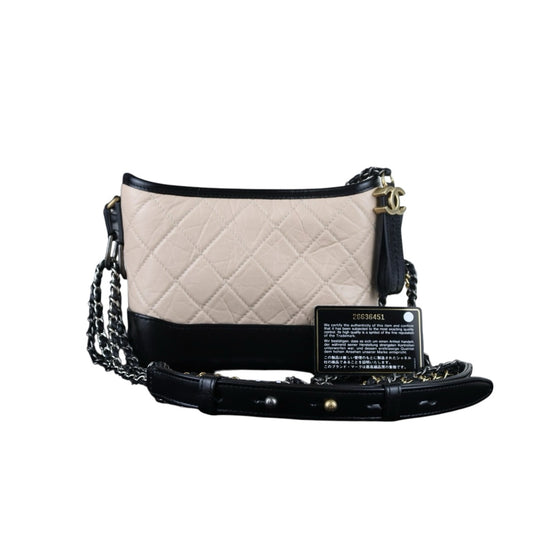 Include Entrupy Certificate of Authenticity｜Excellent（Rank SA）｜Full Set CHANEL PM Gabrielle Calf Leather Shoulder Bag Beige Made In 2018-2019Year｜S26060204