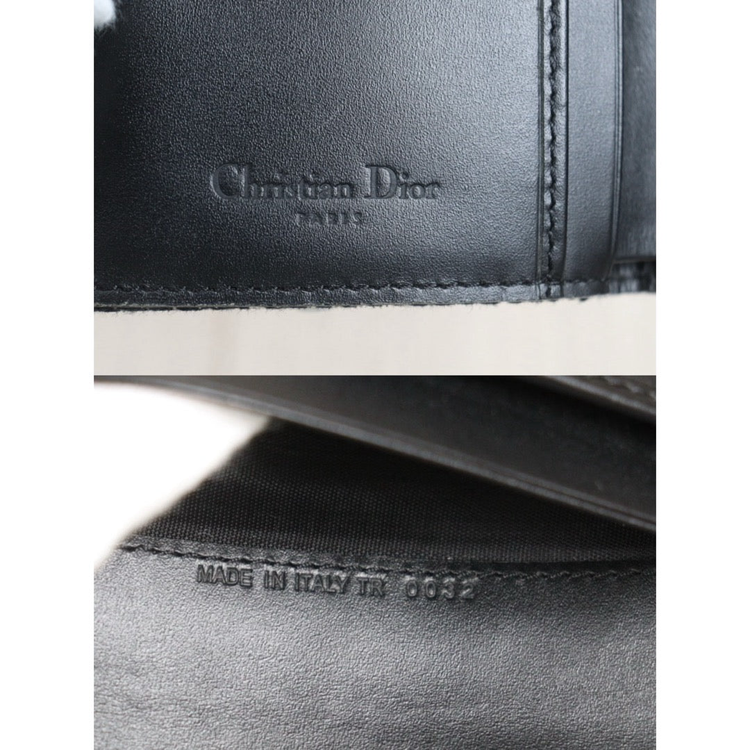 Include Entrupy Certificate of Authenticity｜Very Good ( Rank A)｜Dior Trotter Montaige  Oblique Saddle Lotus Wallet Black｜26101901