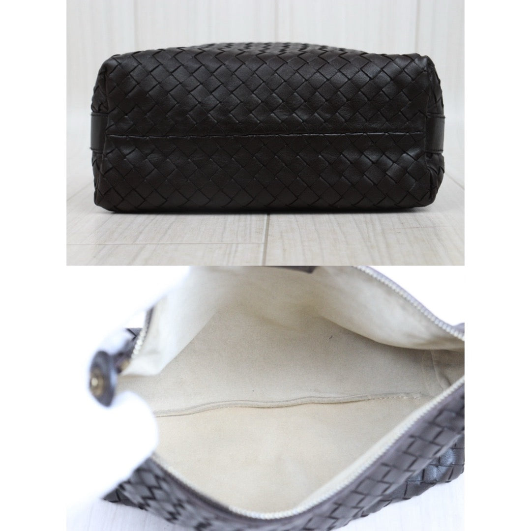 Good ( Rank AB)｜ Bottega Veneta Lamb Skin  Braid HandBag Brown｜25052910