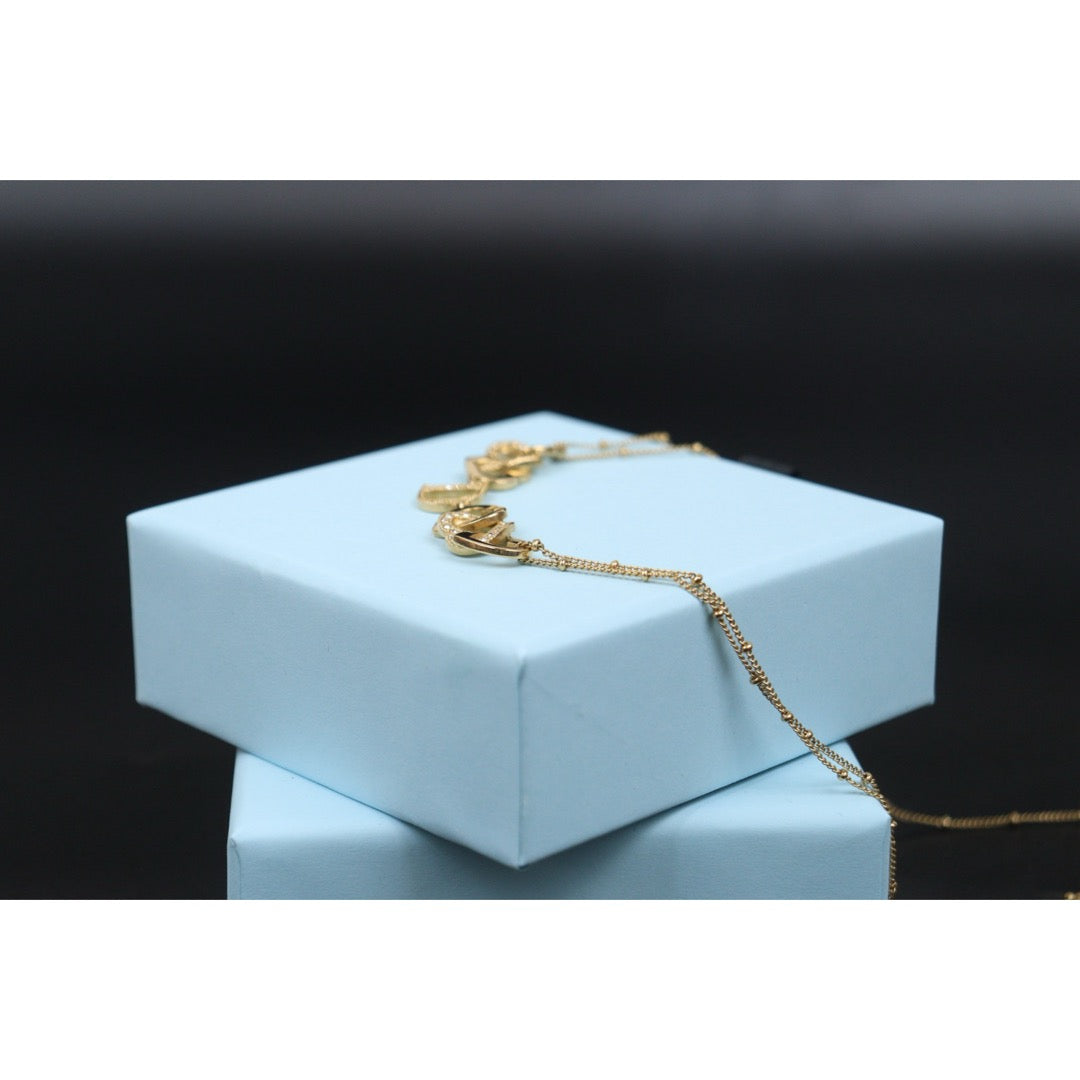 Very Good ( Rank A) ｜ Dior  Heart＆D Necklace Rhinestone Golden Plated ｜V25110617