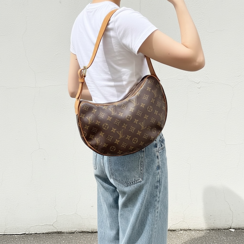 Include Entrupy Certificate of Authenticity｜Good ( Rank AB)｜Louis Vuitton Monogram Pochette Croissant MM Shoulder Bag｜S26040802