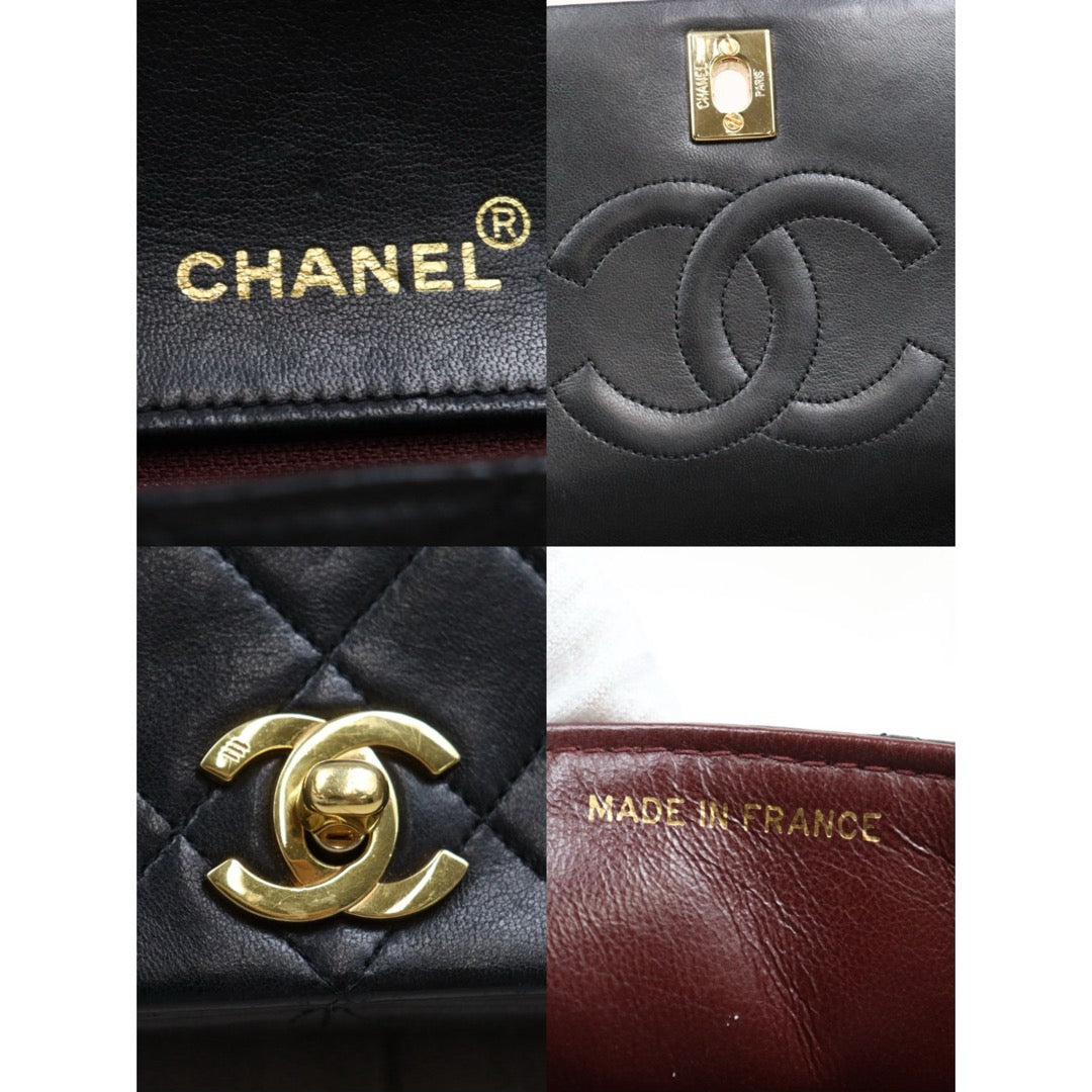 Good ( Rank AB)｜ CHANEL Lamb Skin Matrasse Chain Single Flap Shoulder Bag Black Made in 1989-1991Year｜S26030907
