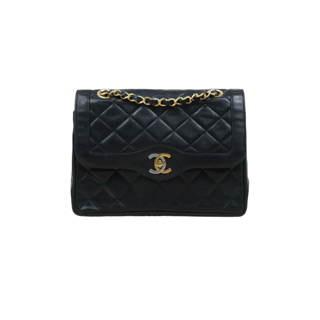 Good ( Rank AB) ｜ CHANEL Paris Limited Series Matrasse Classic Double Flap 22 Shoulder Bag Black Made In 1986-1988Year｜25122310