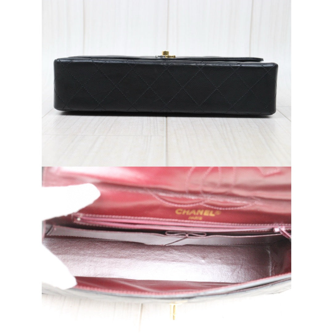 Good ( Rank AB) ｜ CHANEL Paris Limited Series Matrasse Classic Double Flap 28 Shoulder Bag Black Made In 1991-1994 Year｜P24120207