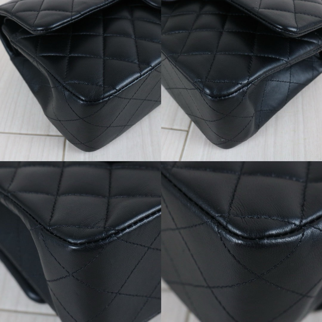 Include Entrupy Certificate of Authenticity｜Very Good ( Rank A)｜ CHANEL Lamb Skin Matrasse Chain Double Flap 25 Shoulder Bag  Black Made In 2019 Year｜S26080101