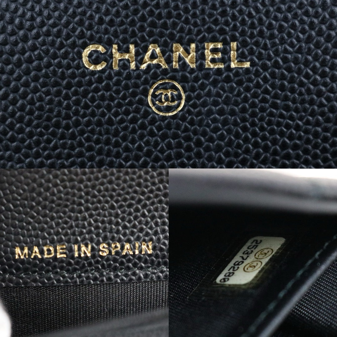 Very Good ( Rank A) ｜CHANEL Leboy Caviar Skin Black Long Wallet Made In 2018 Year｜X25040711