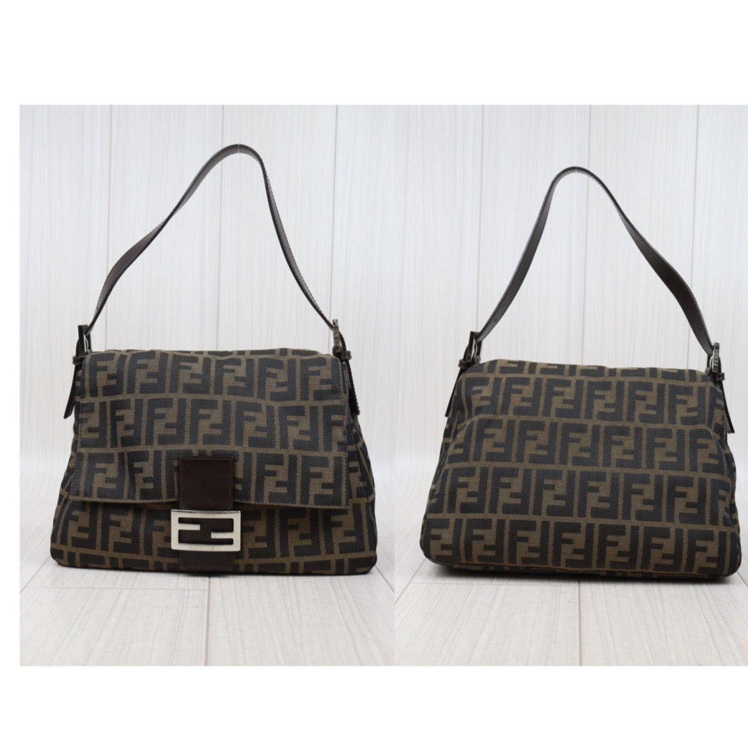 Rank A｜ FENDI Zucca Mamma Baguette Shoulder Bag ｜24041104