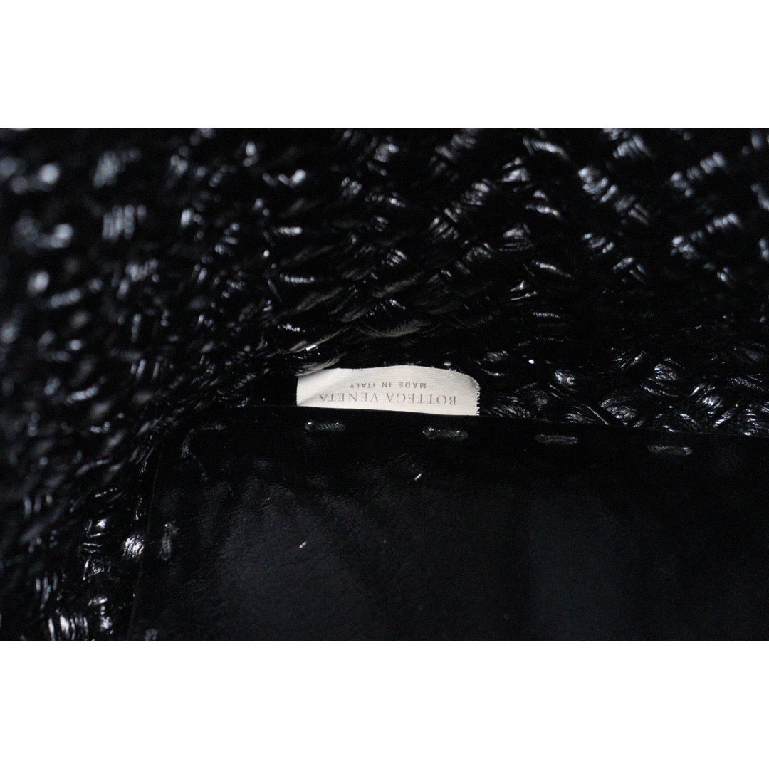 Rank A ｜ Bottega Veneta Lambskin Knitted Snakeskin Tote Bag Black ｜Q24040205