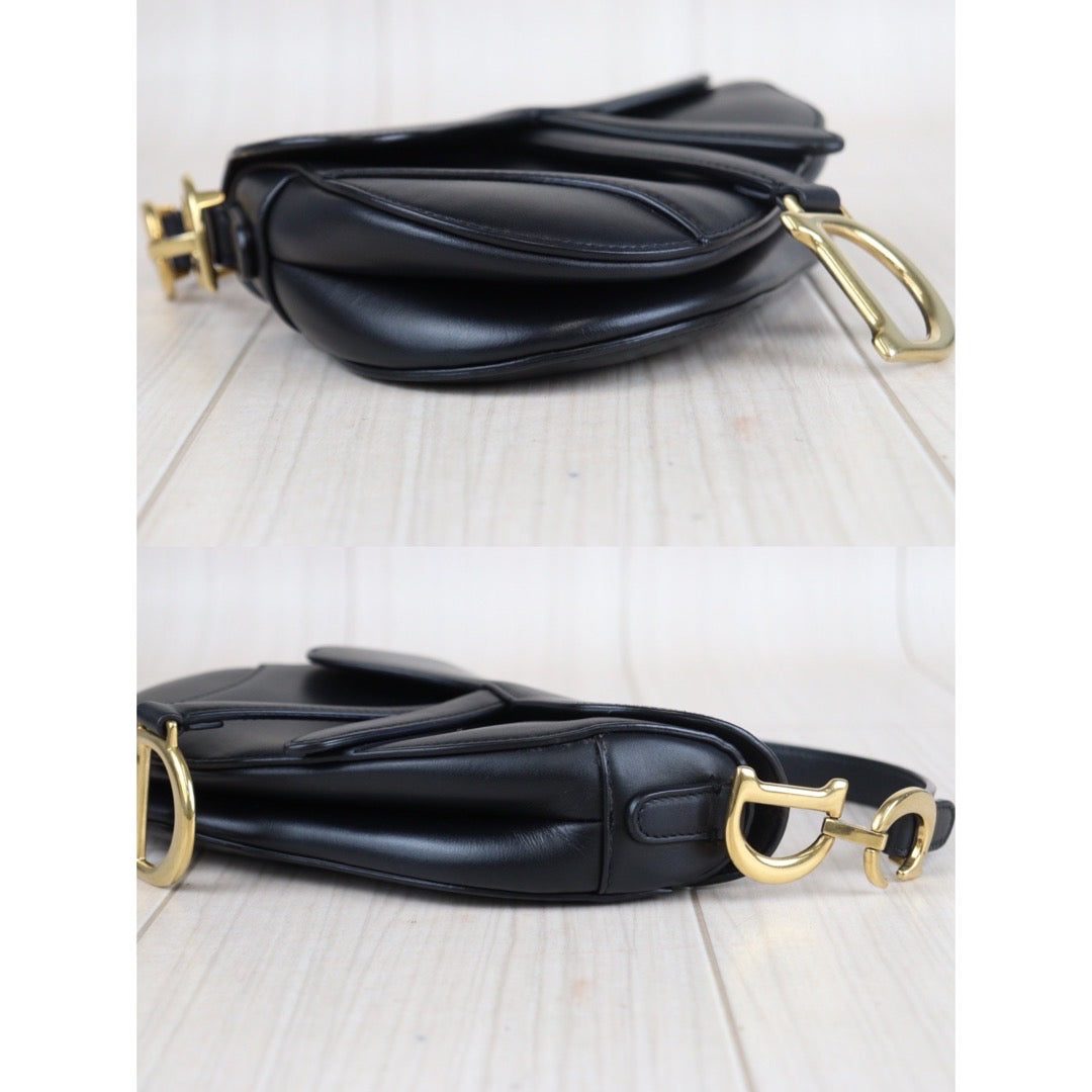 Second installment｜Rank A ｜Dior Smooth Calfskin Mini Saddle Bag Black Include Entrupy Certificate of Authenticity｜23080307
