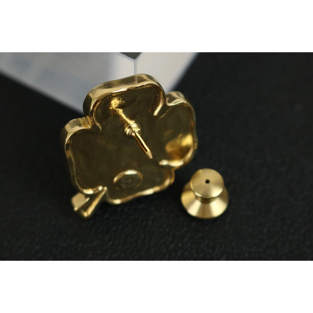Very Good ( Rank A)｜ CHANEL  Coco Mark B23s Four leaf clover Rhinestone  Brooch ｜F25012309