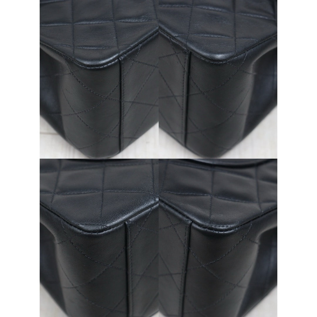 Include Entrupy Certificate of Authenticity｜Good ( Rank AB)｜CHANEL  Matrasse Chain  Lambskin Single Flap Black Shoulder Bag Large Made In 1994～1996Year｜26071310