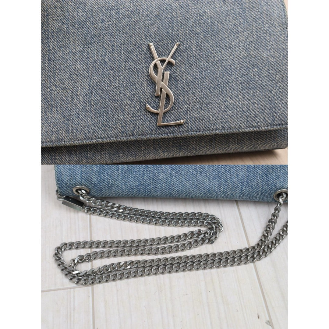 Good ( Rank AB)｜  Saint Laurent YSL Denim Chain Shoulder Bag ｜P25101309