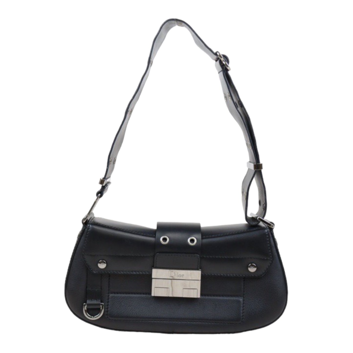 Rank A ｜ Dior Punk Calf Skin Shoulder Bag Black ｜24012518