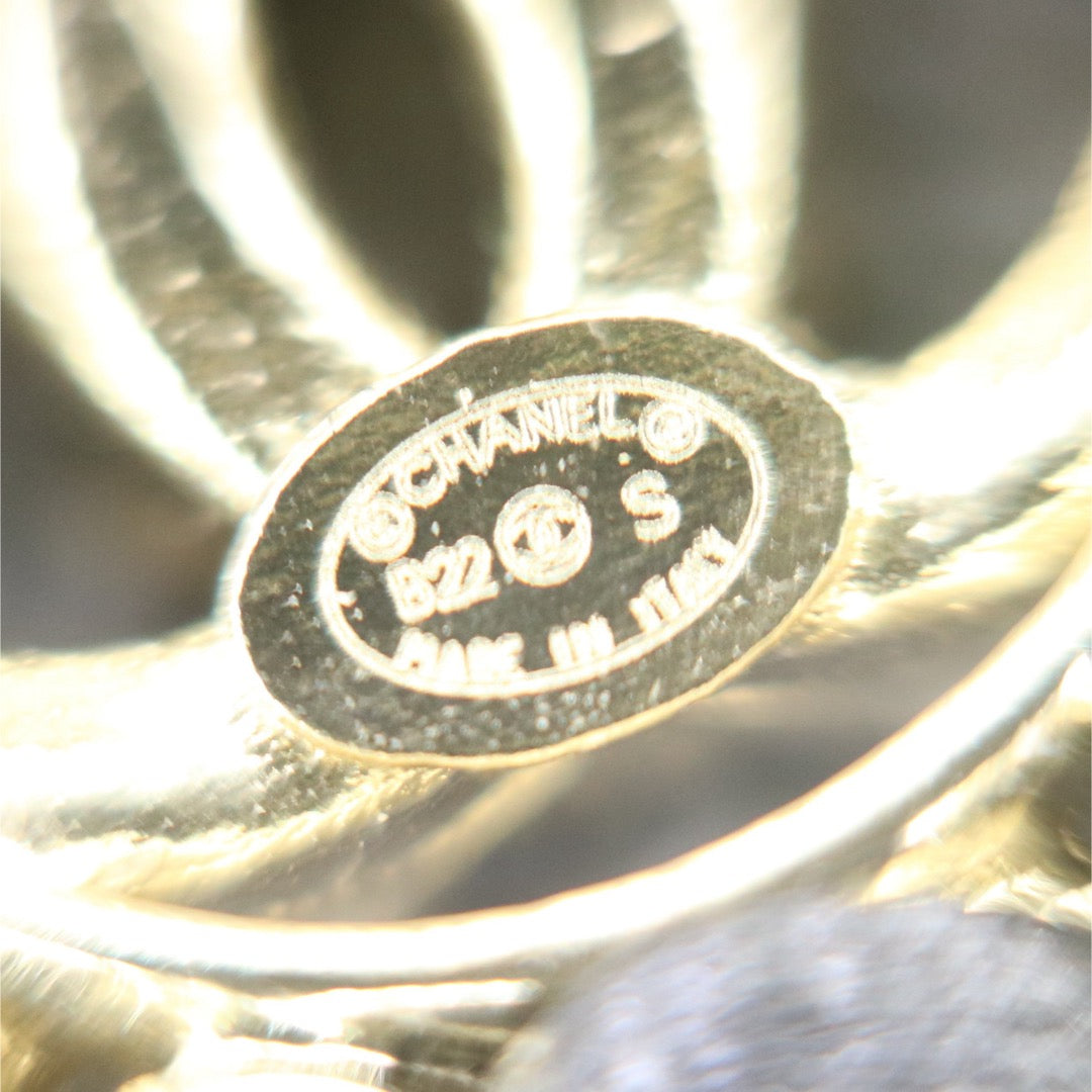 Excellent（Rank SA）｜ CHANEL B22S Coco Mark Matrasse Chain Rhinestone Earrings Made In 2022Year｜S25121108