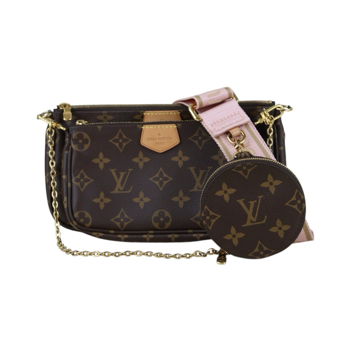 Include Entrupy Certificate of Authenticity｜Very Good ( Rank A) ｜ Louis Vuitton Monogram Multi Pochette Accessoire Rose Clair｜S26090721