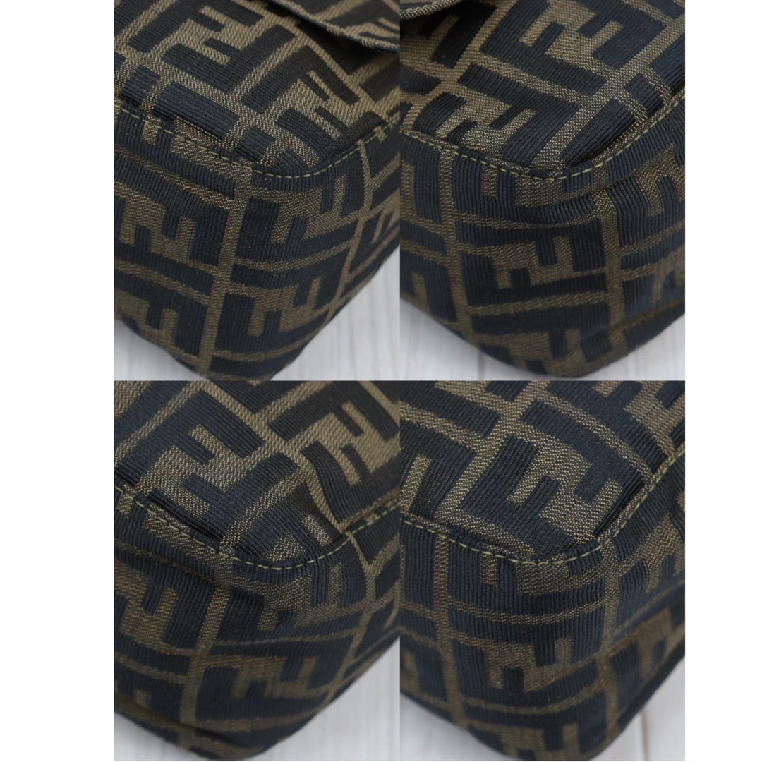 Rank A｜ FENDI Zucca Mamma Baguette Shoulder Bag Gold Hardware｜24032913