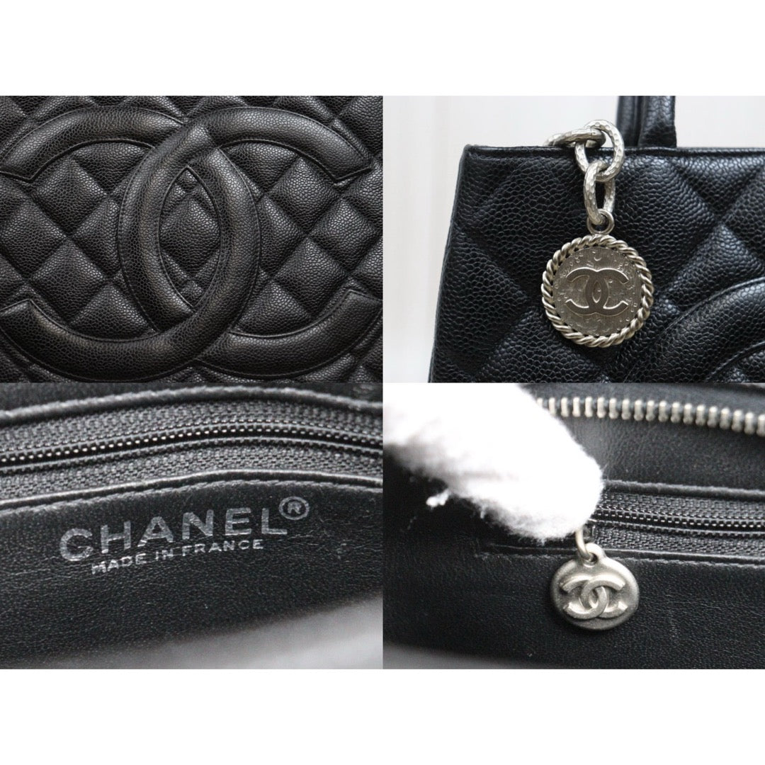 Include Entrupy Certificate of Authenticity｜Good ( Rank AB)｜ CHANEL Caviar Skin Calf Leather Tote Bag Black Made In 2000～2002Year｜26022611