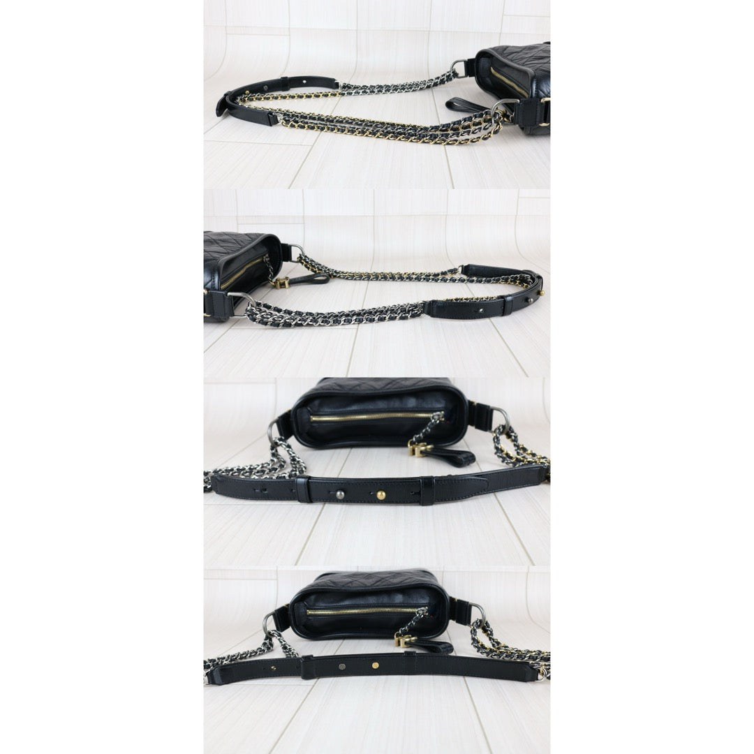 Very Good ( Rank A) ｜CHANEL PM Gabrielle Calf Leather Handbag Shoulder Bag Black Made In 2021Year｜S25110327