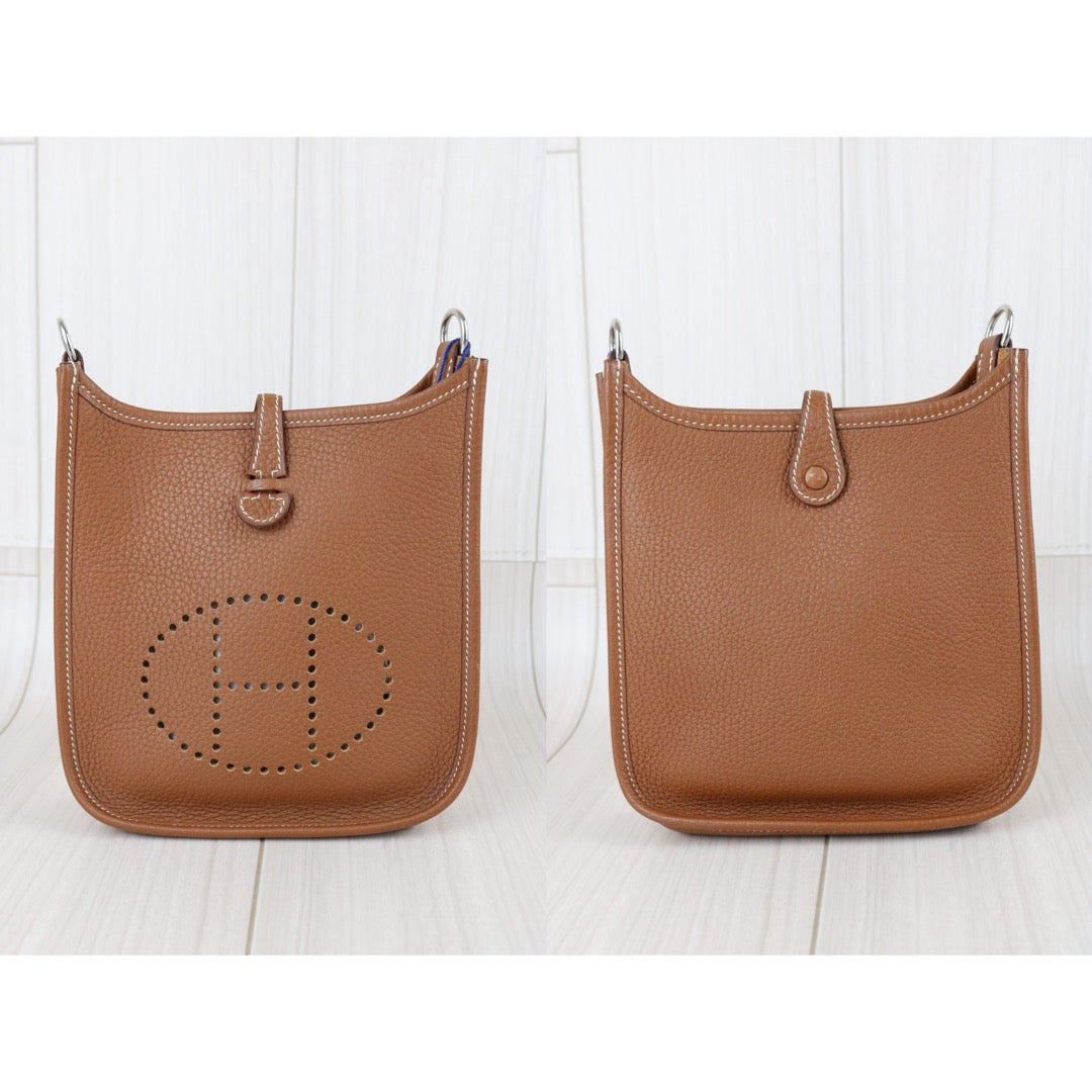 Include Entrupy Certificate of Authenticity｜Good ( Rank AB)｜ HERMES TC Leather  Evelyn 16 Shoulder Bag Golden Brown Y Stamp Made In 2020 Year ｜W26040823