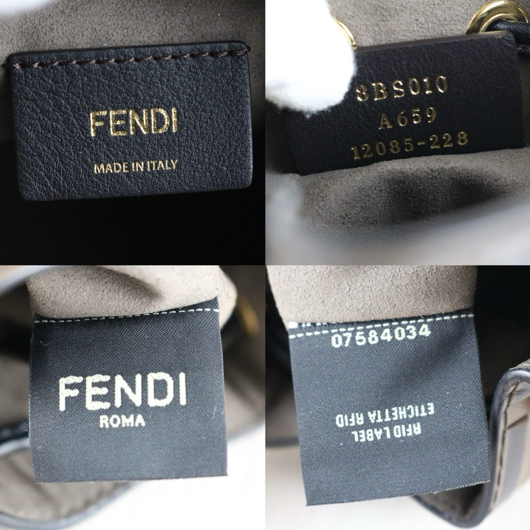 Very Good ( Rank A)｜ FENDI Zucca Calf Leather Mini Mon Tresor Bucket bag Shoulder Bag Brown ｜S25110319