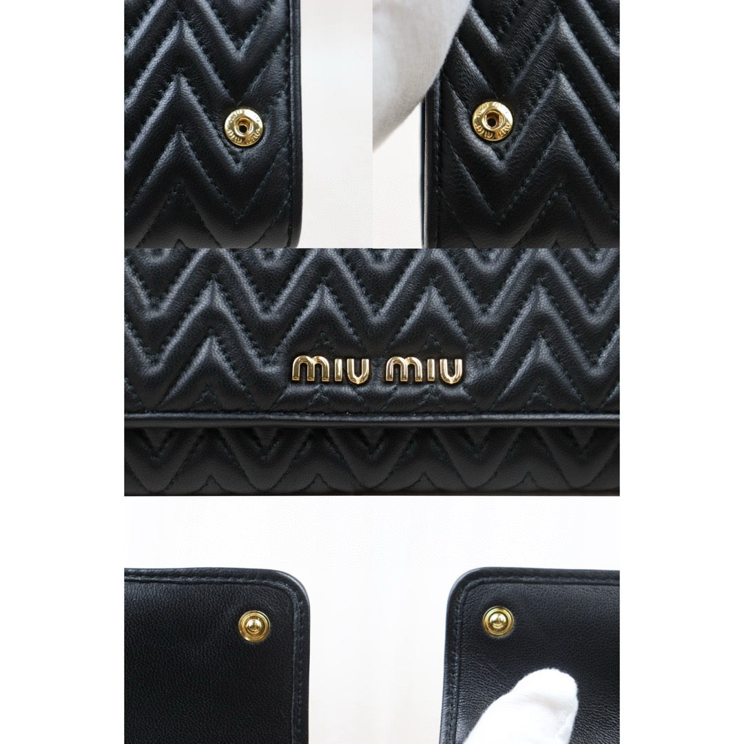 Excellent（Rank SA）｜MiuMiu Lamb Skin Long Style Wallet ｜24110709