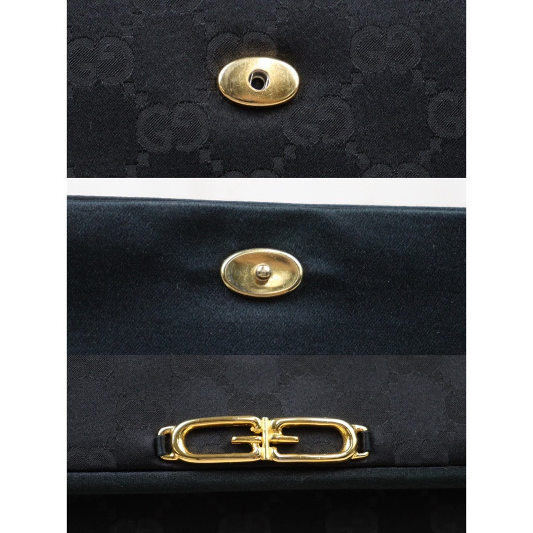 Rank AB ｜ GUCCI Vintage GG Velvet Clutch Bag Black  ｜24060306