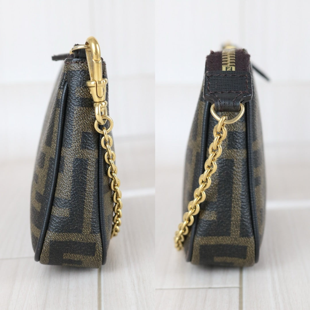 Good ( Rank AB)｜ FENDI Zucca Mamma PVC Baguette Pouch Shoulder Bag｜S25121104