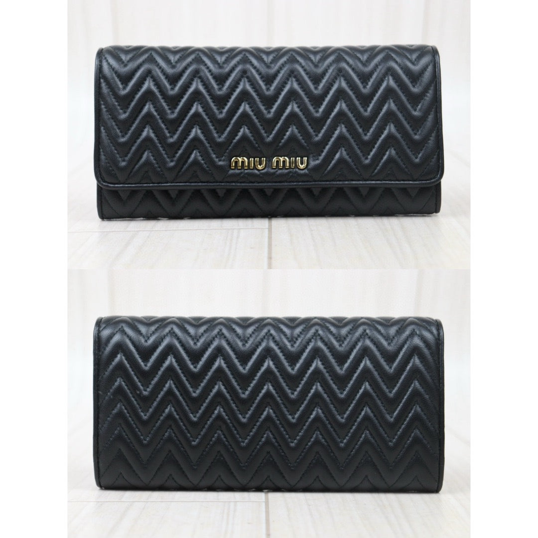 Excellent（Rank SA）｜MiuMiu Lamb Skin Long Style Wallet ｜24110709